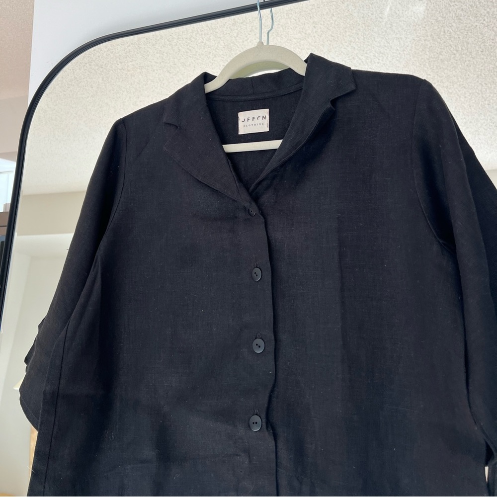 OffOn Revere Collar Shirt, Black - Picture 6 of 6